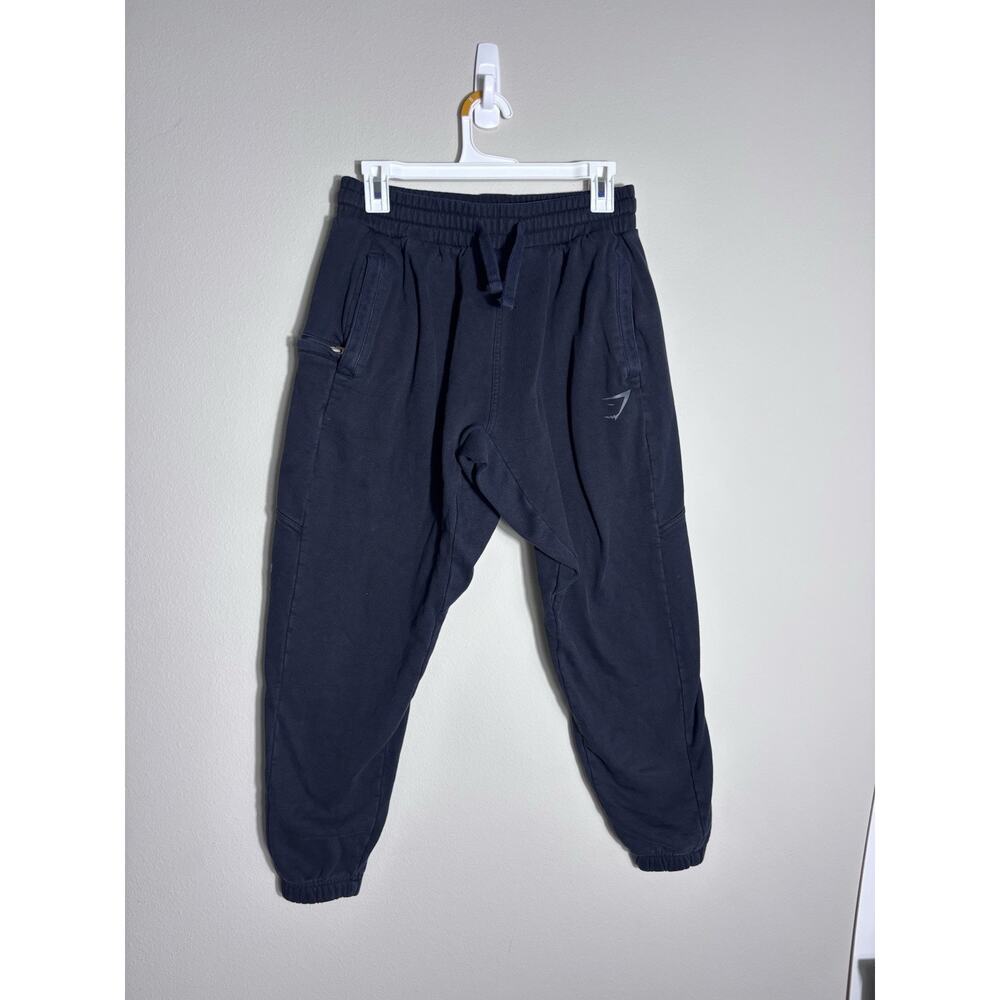 Gymshark Men’s Size Small Sweatpants Joggers Black Pockets Word Logo Drawstring